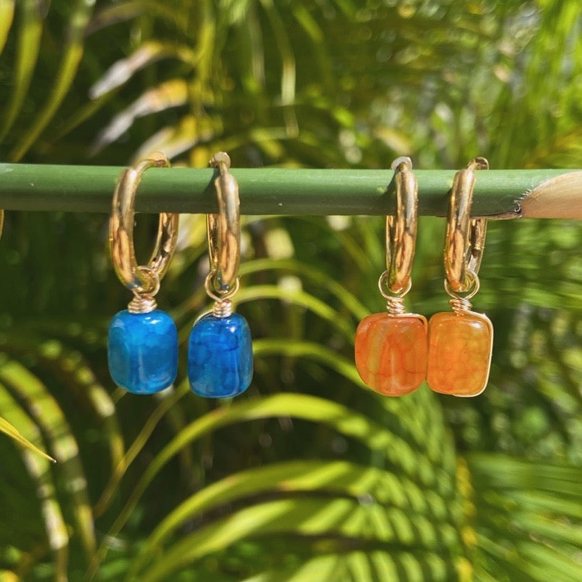 Aretes de ágatas