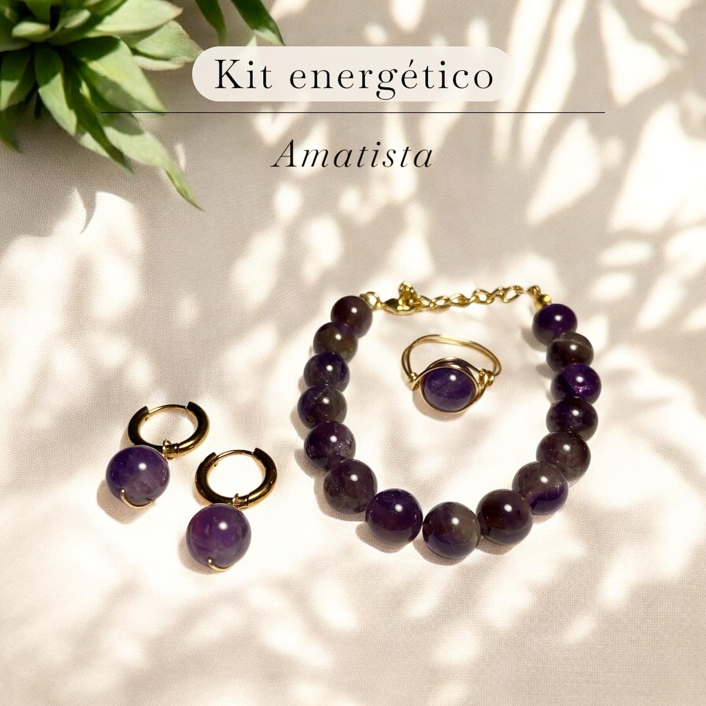 Kit de Joyería Energética|Anillo, Aretes y Pulsera