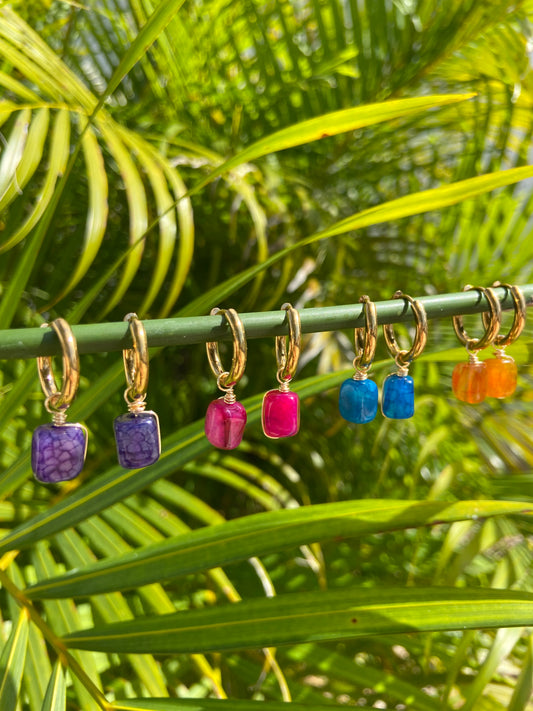 Aretes de ágatas