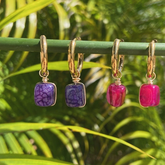 Aretes de ágatas