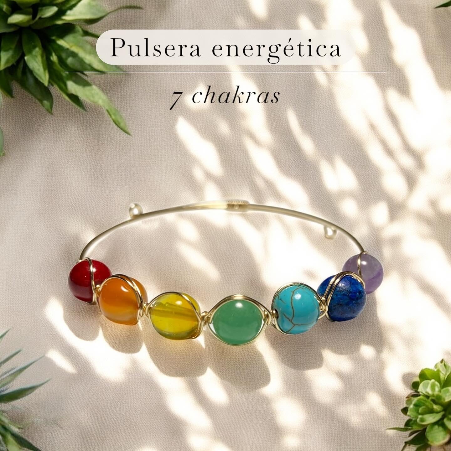 🌈 Pulsera de 7 Chakras con Cuarzos Naturales 🌈