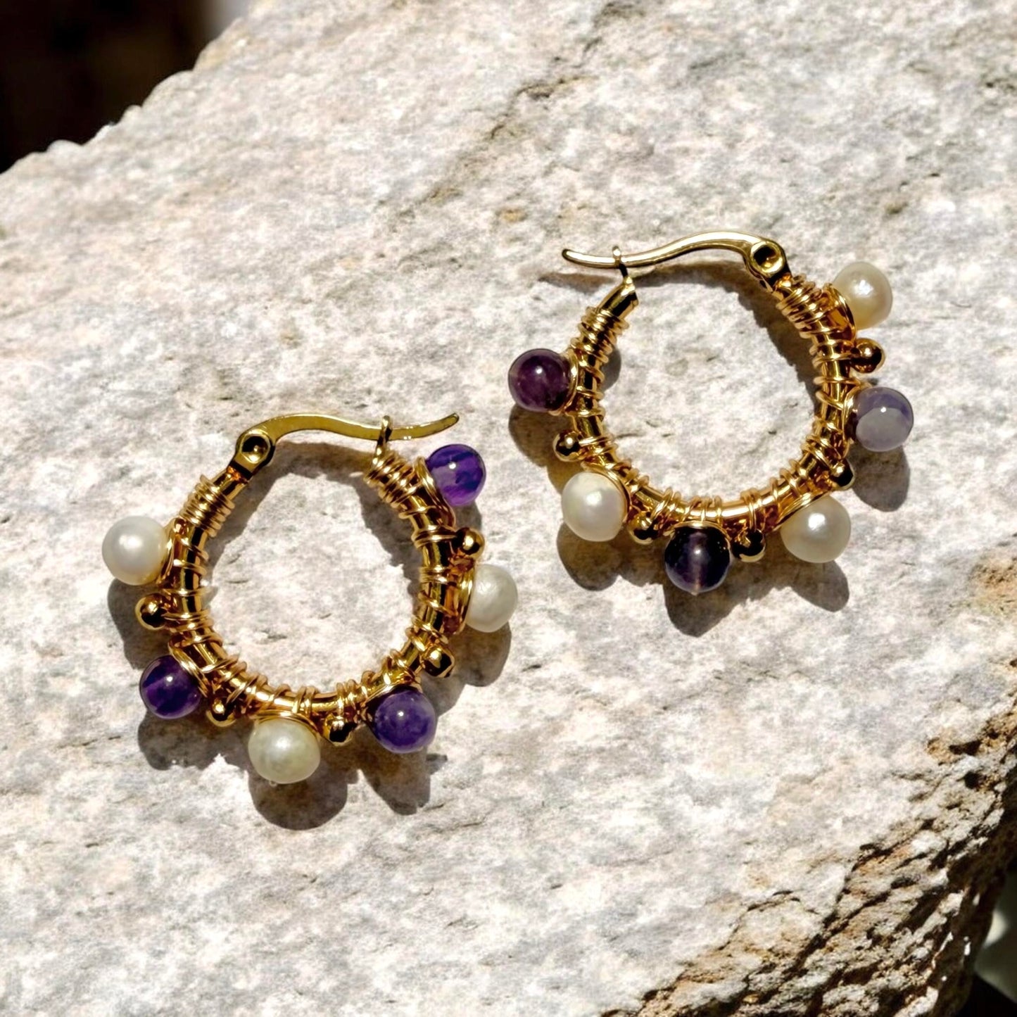 Arracadas de Cuarzos Naturales