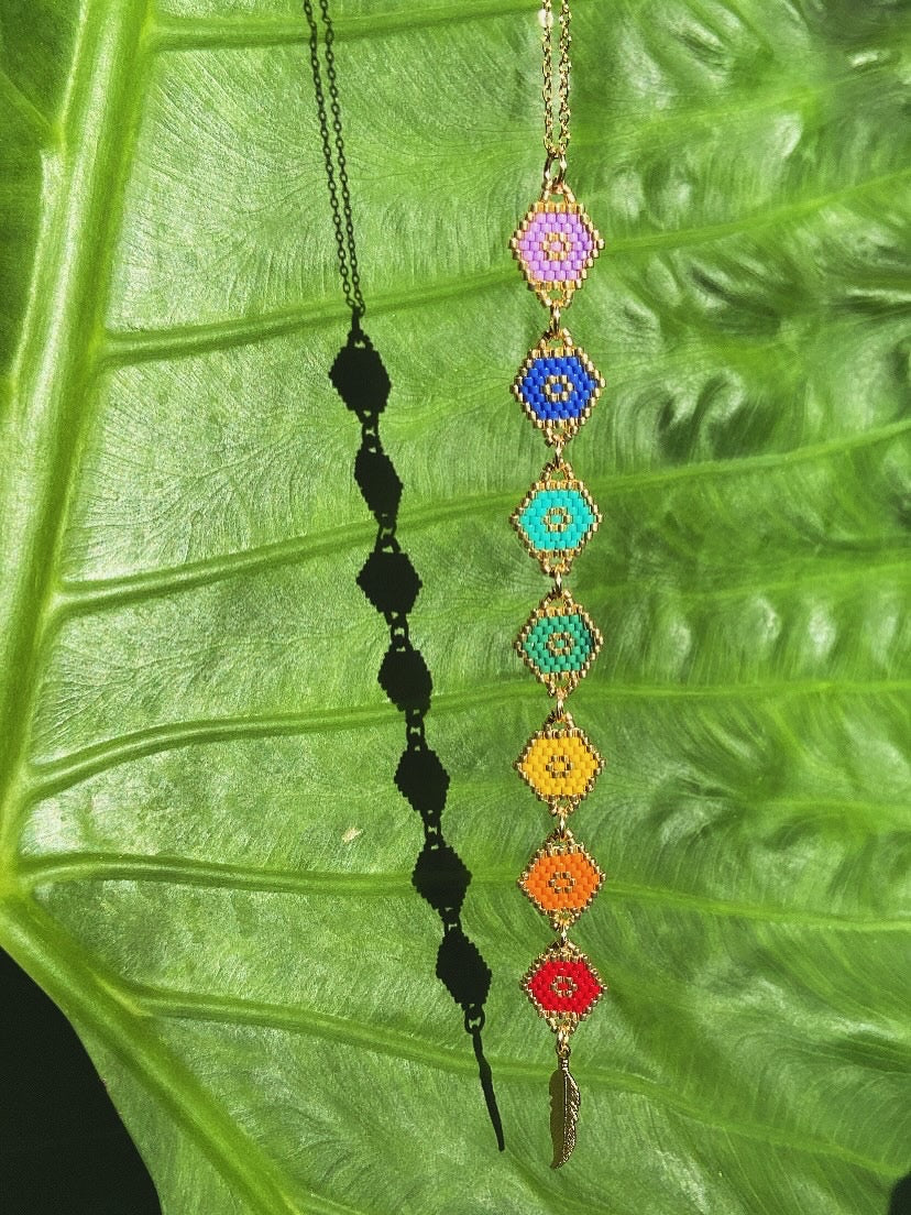 Collar tejido - 7 chakras