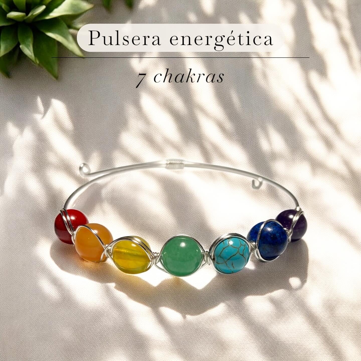 🌈 Pulsera de 7 Chakras con Cuarzos Naturales 🌈